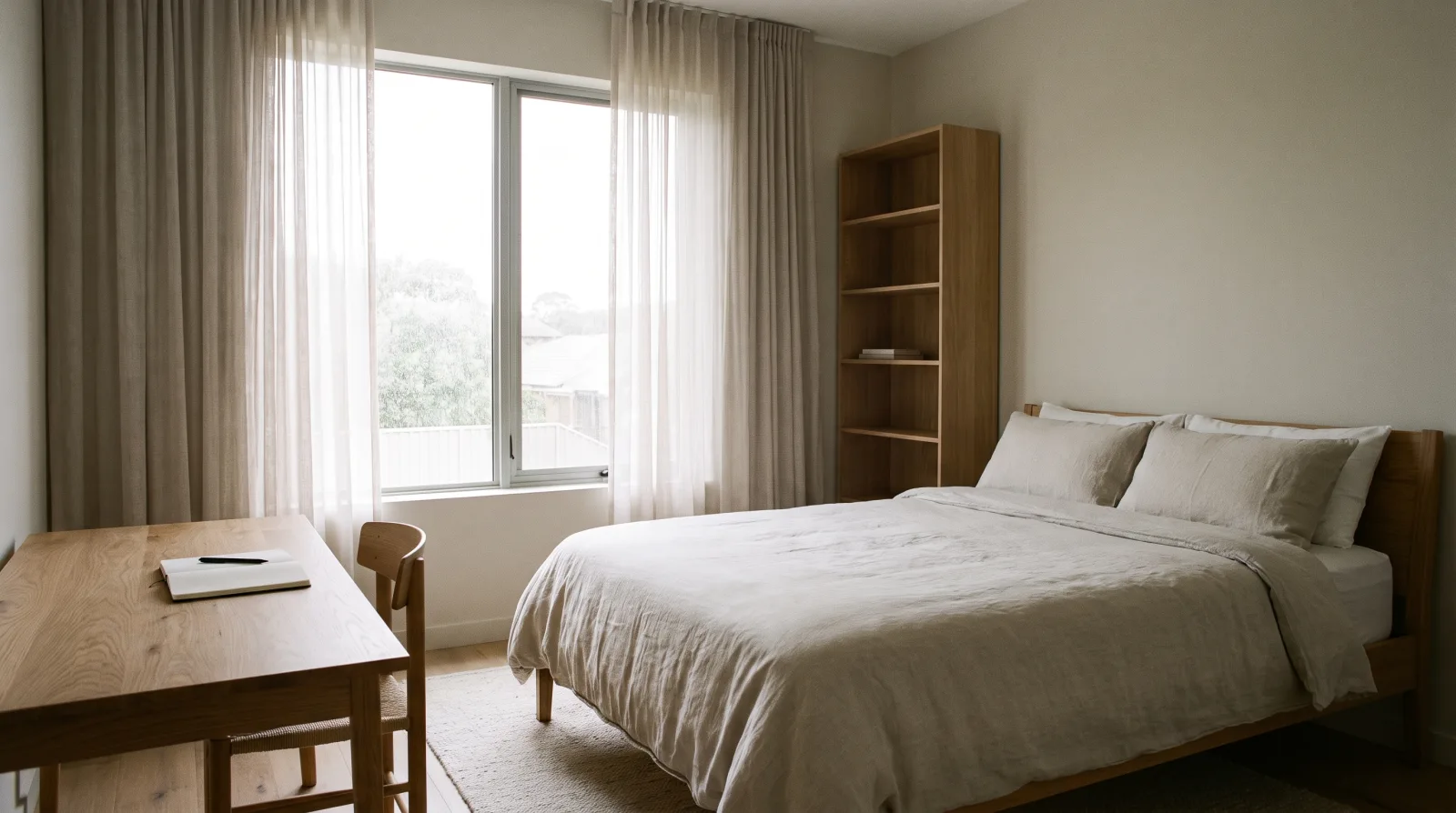 An empty, quiet room set up as a calm planning space for fiduciary paperwork-free discussion